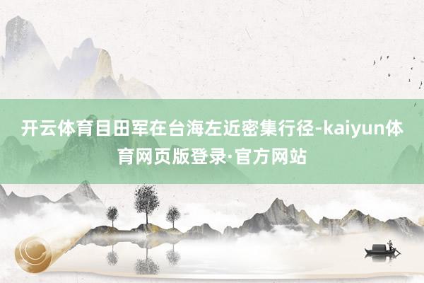 开云体育目田军在台海左近密集行径-kaiyun体育网页版登录·官方网站