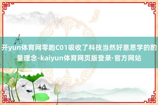 开yun体育网零跑C01吸收了科技当然好意思学的酌量理念-kaiyun体育网页版登录·官方网站